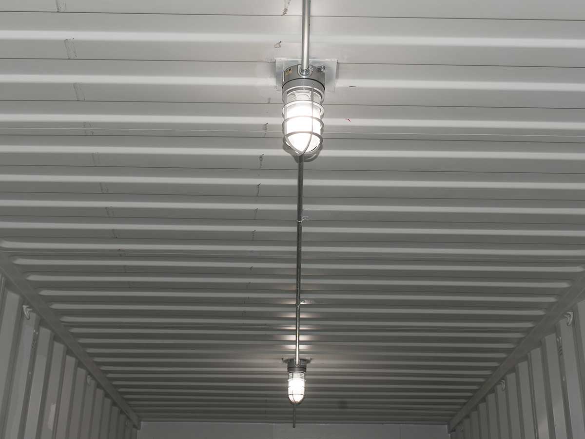 proper lighting for security of a shipping container